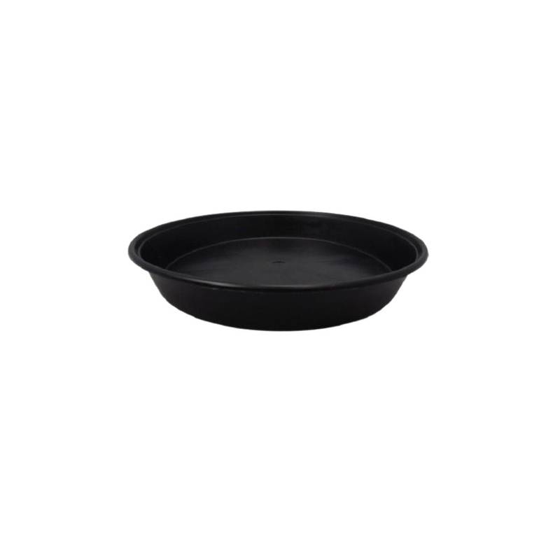 Une soucoupe noire en plastique de 35cm de diamètre, elle est adapté pour les pots rond