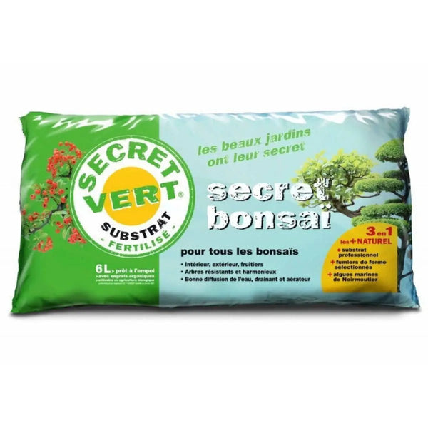 Un paquet de terreau 40 litres pour bonsaï de la marque Secret Vert