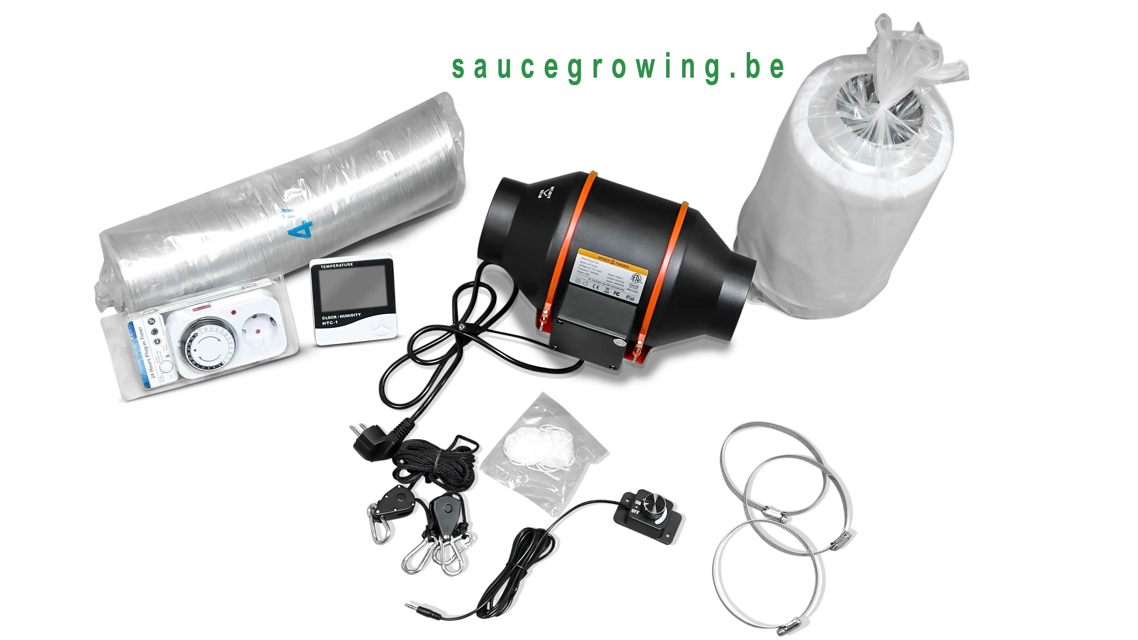 Kit complet de ventilation Spider Farmer 100mm