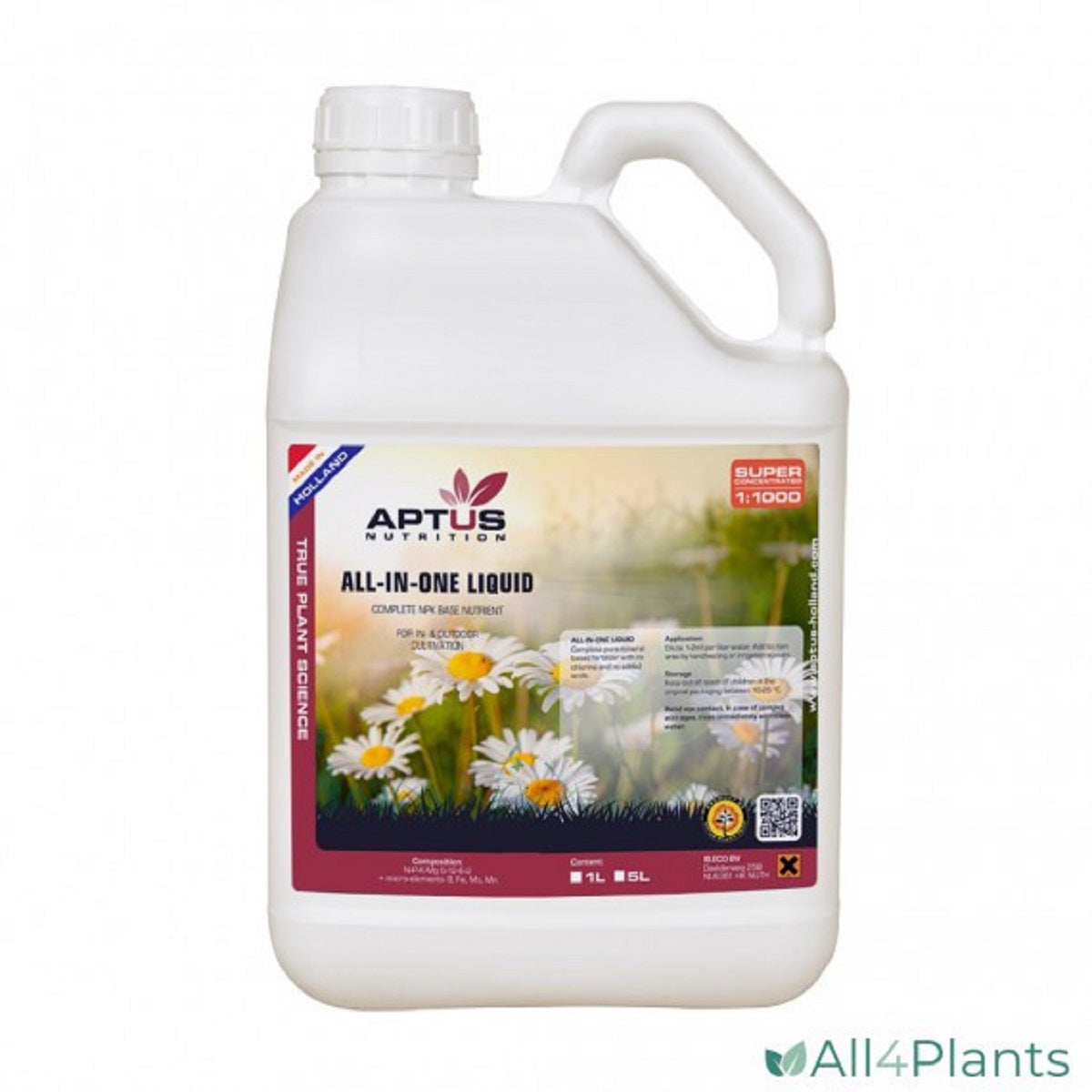 Engrais complet Pour croissance et floraison Aptus All-In-One Liquid 5 litres