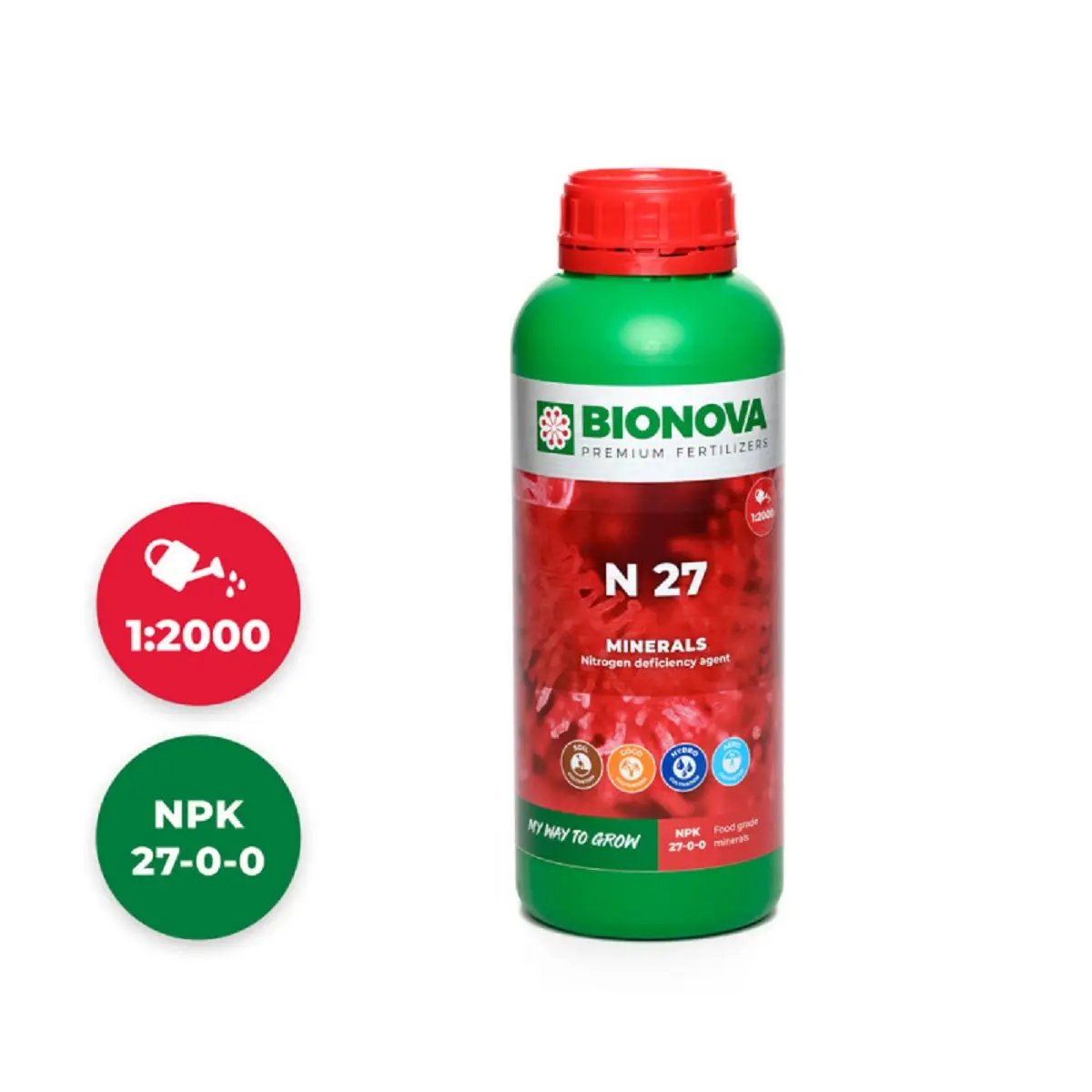 Engrais à l'azote Bionova N 27 1 litre