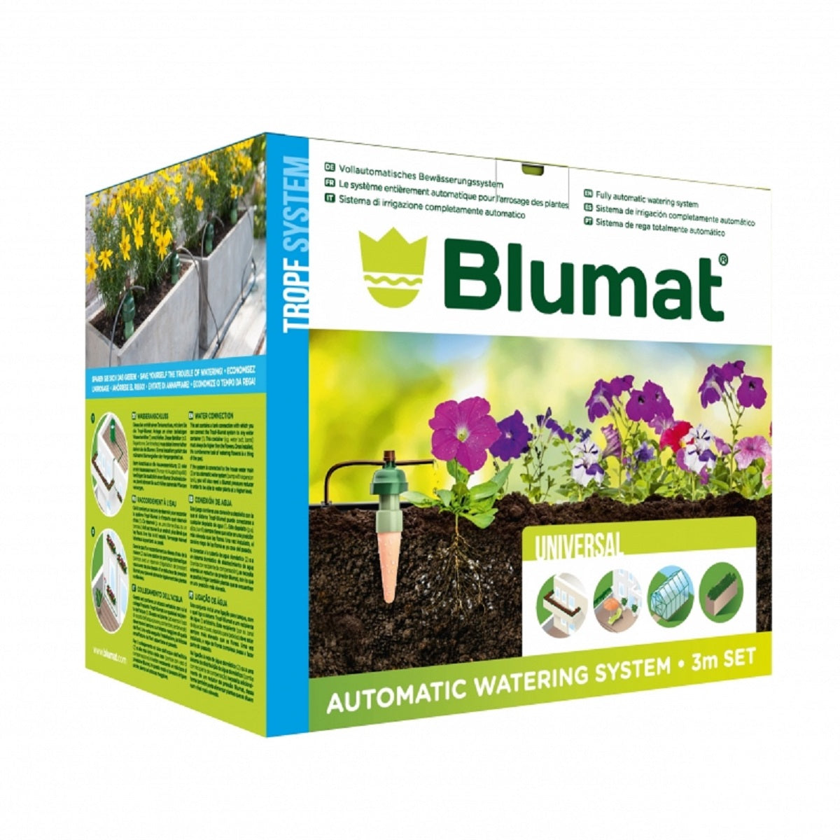 Blumat - système d'arrosage pour 12 plantes - Tuyau de 3 mètres
