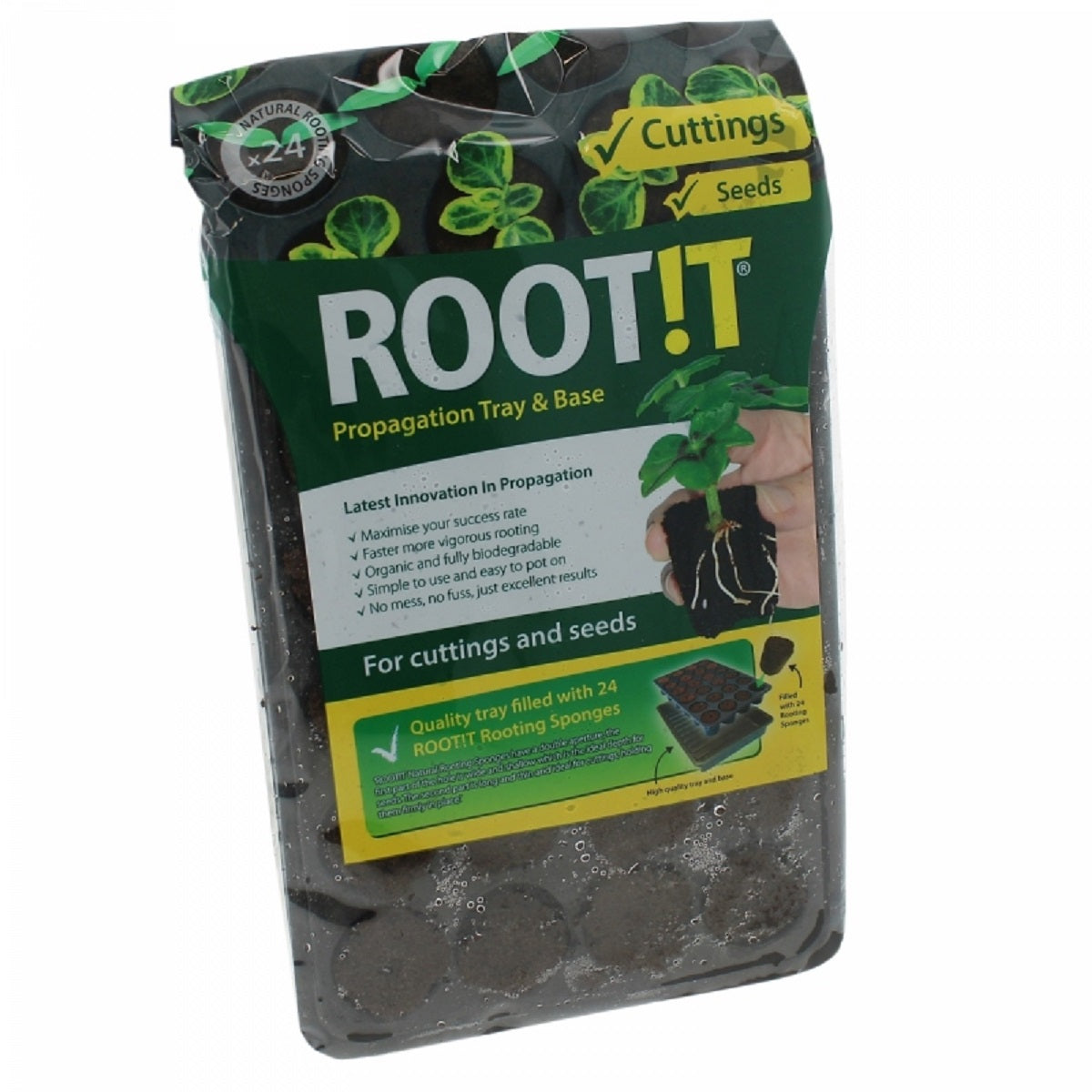 Plateau de bouturage et germination avec éponge Root!t Fleximix 24