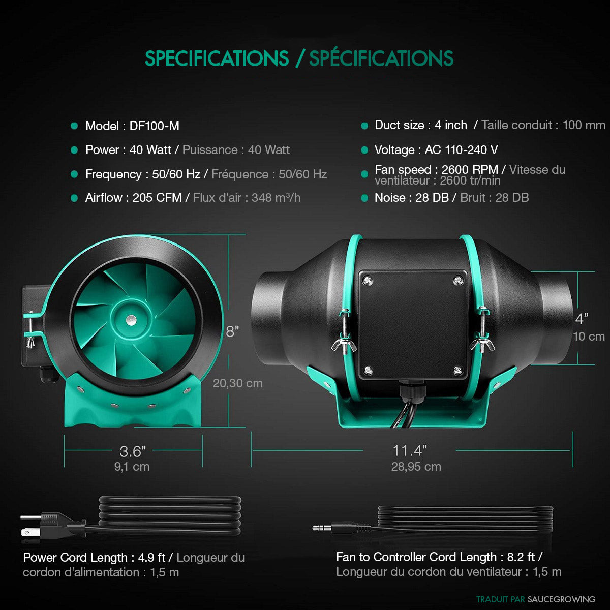 Extracteur De Ventilateur, Extracteur D'air De 100 Mm Diamètre