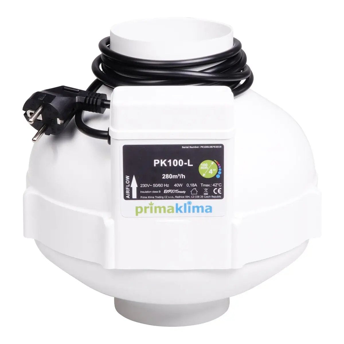 Extracteur Prima Klima PK100-L 280m3/h