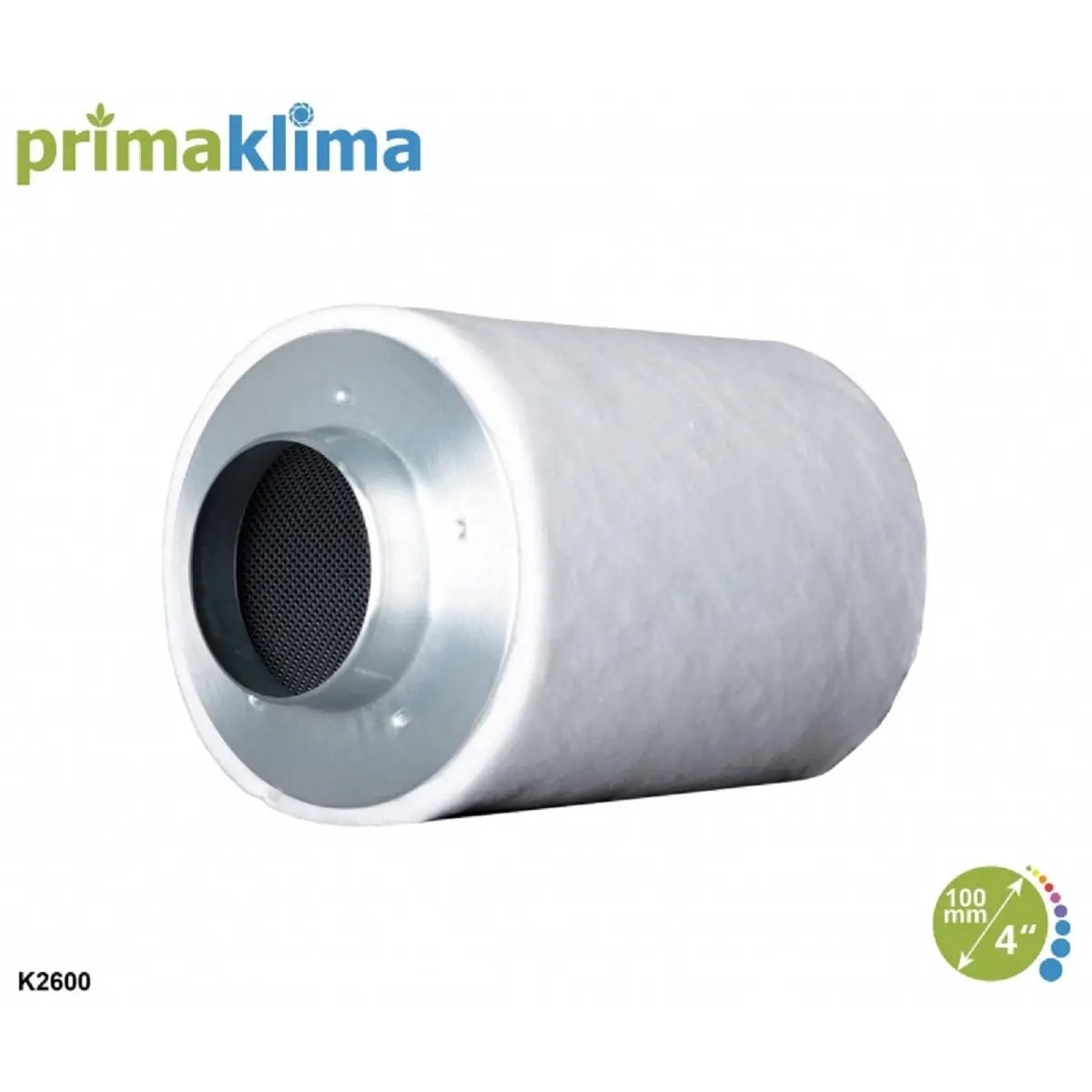 Le filtre à charbon anti odeur Prima Klima Ecoline de 100mm de diamètre