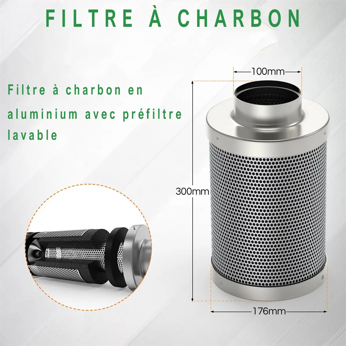 100mm carbon filter