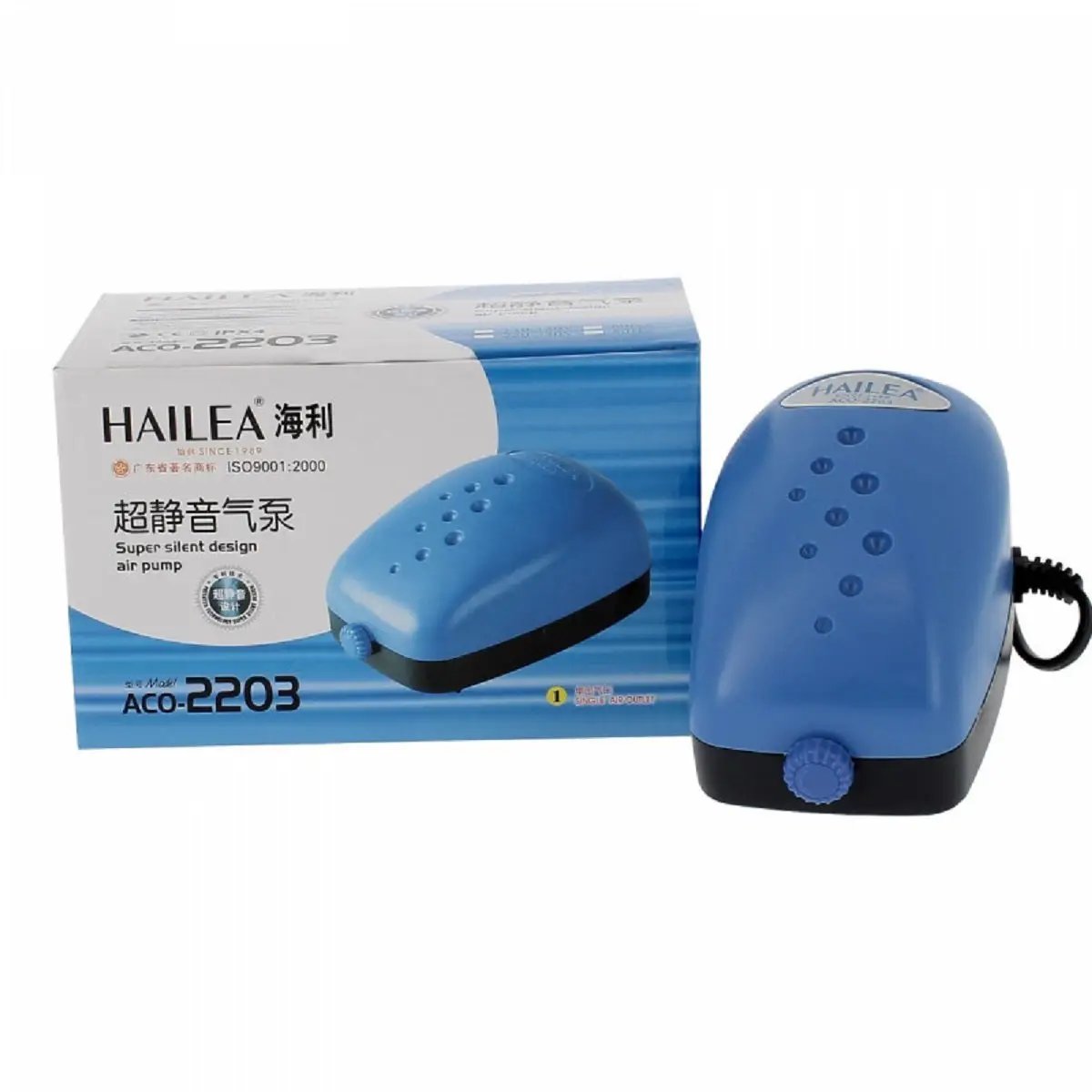 Pompe à air pour aquarium et système hydro Hailea Aco-2203 - 2l/m