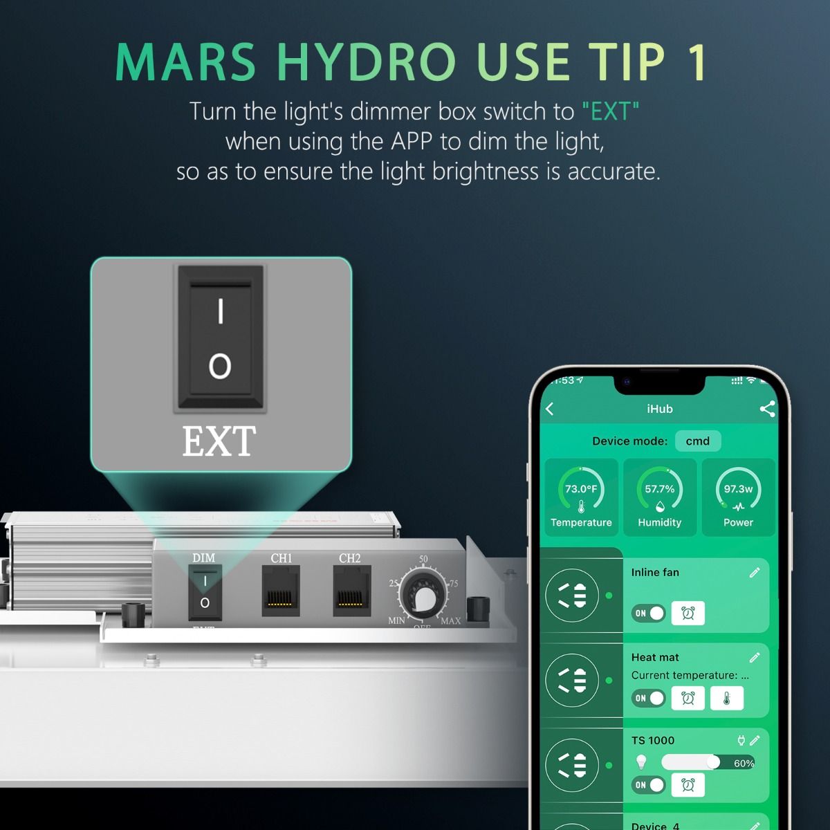 Lampe de culture Mars Hydro FC-E6500 Smart Grow System 730W