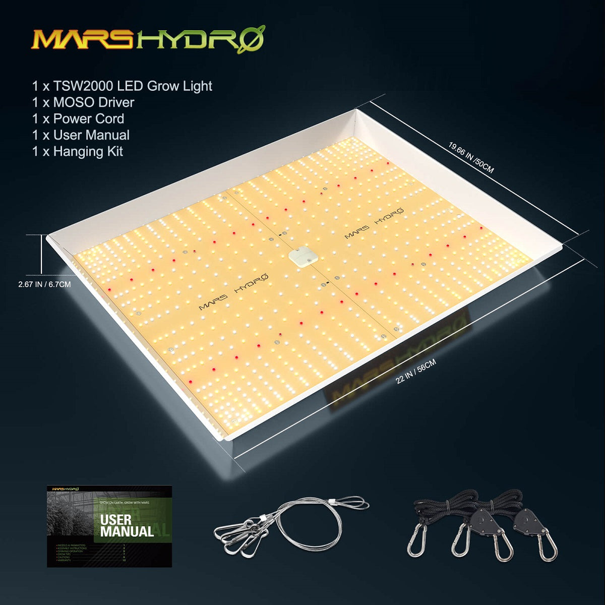 Lampe de culture indoor Mars Hydro TSW 2000 upgrade 2022