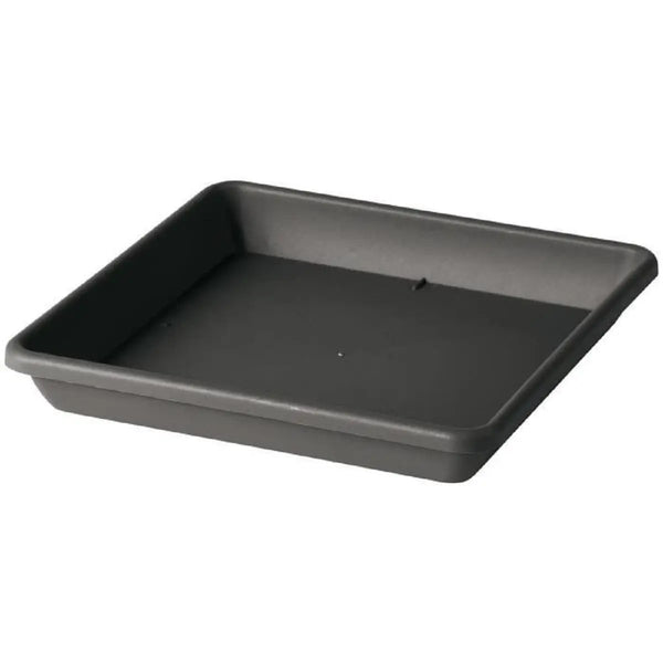 Soucoupe carrée 29x29 cm, parfaite pour grands pots de jardinage, en plastique durable pour un bon drainage.