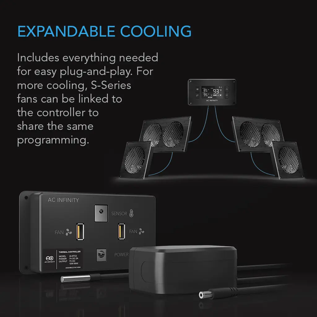 Système de refroidissement pour Home cinémas et ordinateurs AC Infinity Airplate T8 noir
